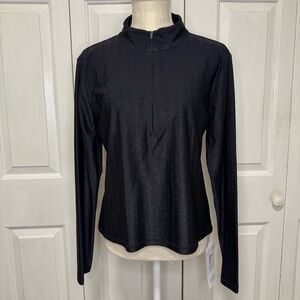 Lacoste Bandier Women's Black Quarter Zip XL